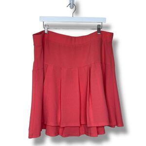 Torrid Pleated Skater Skirt Coral Pink Sunkist Poly Crepe Mini Womens Size 20